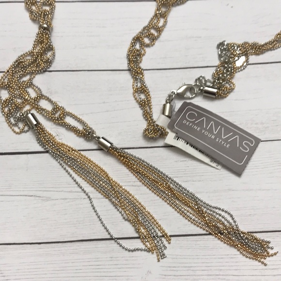 Statement Silver and gold woven necklace new/box - Picture 6 of 8